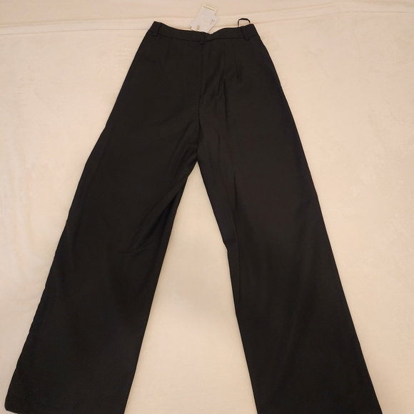 Commense Asymmetrical Layer Button Wide Leg Dress Pants - Picture 6 of 7